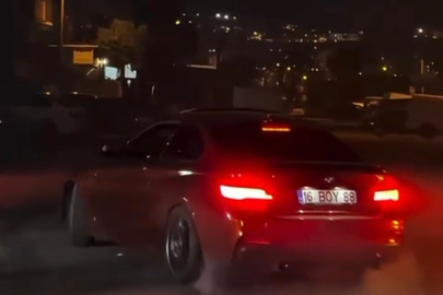 Bursa'da drift atıp trafiği tehlikeye soktular