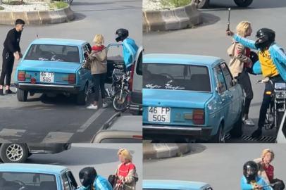 Kahramanmaraş'ta trafikteki kavga kamerada: Öfkeli sürücü otomobilin camını kırdı