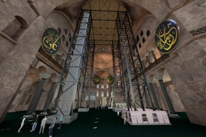 Ayasofya'nın ana kubbesinde tarihi restorasyon başlıyor