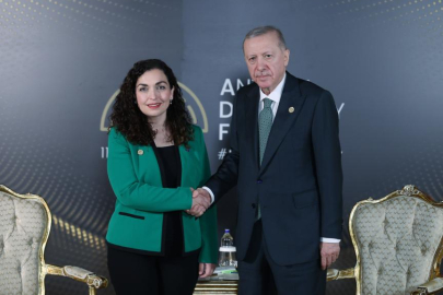 Kosova Cumhurbaşkanı Osmani'den Cumhurbaşkanı Erdoğan'a teşekkür