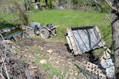 Balıkesir'de traktör devrildi, 1 kişi yaralandı