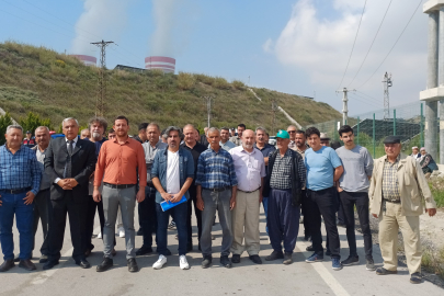 Adana'da köylüler, kül yağdıran termik santral için eylem yaptı
