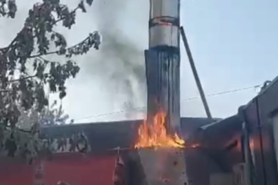 Malatya'da konteyner iş yerinde yangın