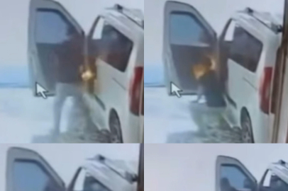 Mersin'de powerbank alev aldı, çalışan aracı yanmaktan kurtardı