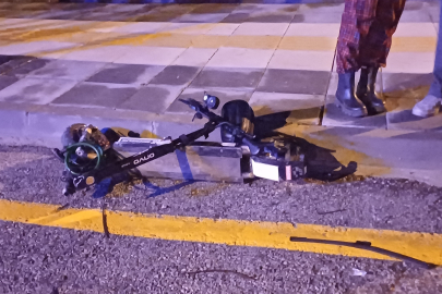 Çorum'da otomobil ile elektrikli scooter çarpıştı