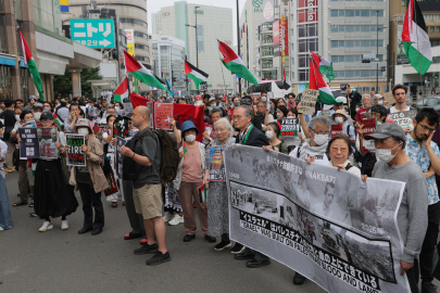 Japonya'da Nakba Günü gösterisinde İsrail protestosu