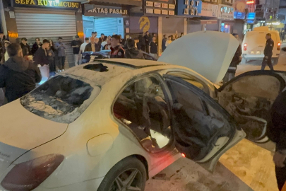 Şampiyonluk kutlamalarında araç küle döndü! Havai fişek...