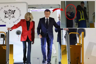 Eşi Brigitte, Macron'u kameraların önünde tokatladı
