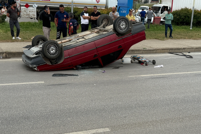 Tokat'ta takla atan araçtaki 2 kişi yaralandı