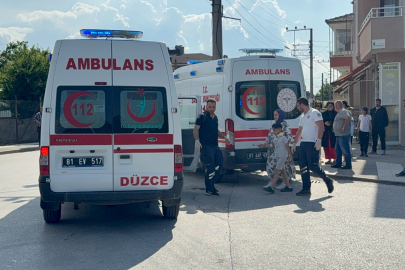 Düzce'de gelen otomobilden korktular kaldırıma atlarken yaralandılar