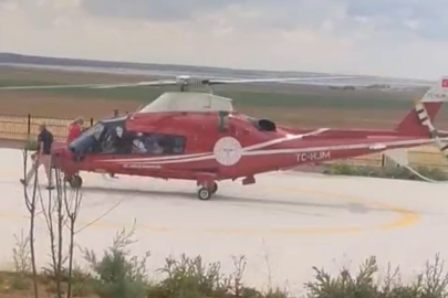 Konya Kulu'da kalp krizi geçiren hasta için helikopter ambulans havalandı