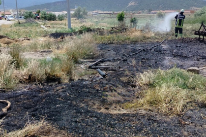 Çorum'da arazi yangını korkuttu