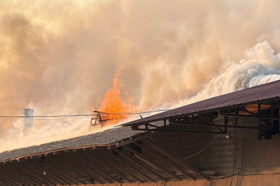 Tokat’ta tuğla fabrikasında çıkan yangında dumanlar gökyüzünü kapladı