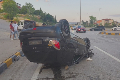 Karabük'te takla atan otomobilde 3 kişi yaralandı