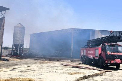 Kırklareli'nde bir hayvan çiftliğinin yem deposunda çıkan yangın söndürüldü