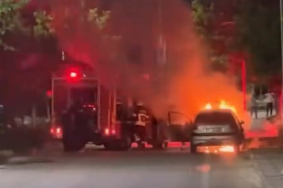 Elazığ’da seyir halindeki araçta yangın çıktı