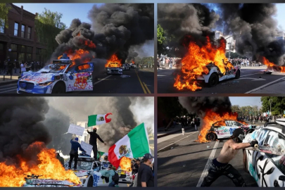 Los Angeles sokaklarında protestocuların yeni hedefi sürücüsüz taksiler oldu