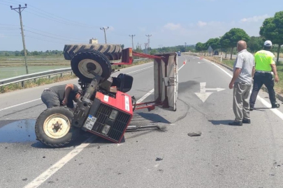 Samsun'da otomobilin çarptığı traktör sürücüsü yaralandı