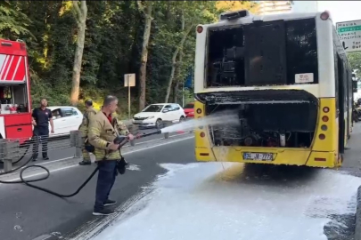İstanbul Sarıyer'de otobüste çıkan yangın söndürüldü