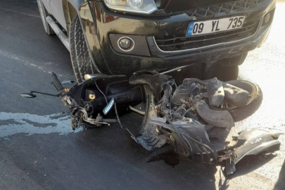 Aydın'da motosiklet sürücüsü metrelerce sürüklendi