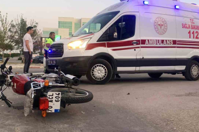 Karaman’da otomobille çarpışan motosiklet sürücüsü yaralandı