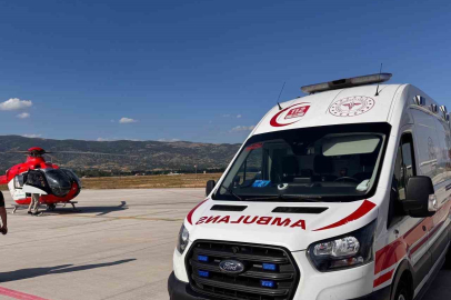Tokat’ta parmakları kopan çocuk, helikopterle Ankara’ya sevk edildi