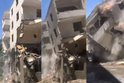 İstanbul Esenyurt’ta yıkımı yapılan bina bir anda çöktü