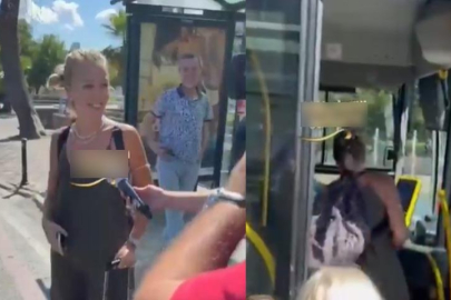 Bade İşçil tatil beldesinde otobüs beklerken görüntülendi