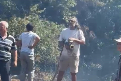 Çanakkale'de yangın söndürme çalışmalarına ünlü oyuncudan destek