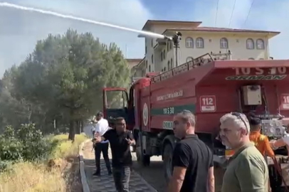 Balıkesir'de yangının ilerlediği okul son anda kurtuldu