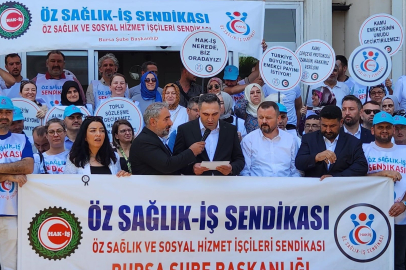 Bursa'da Öz Sağlık İş Sendikası, işverenin sunduğu teklifi protesto etti