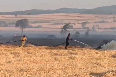 Tekirdağ Malkara’da anız yangını: 200 dönüm buğday tarlası kül oldu