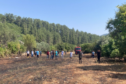 Burdur Bucak'ta çıkan arazi yangınında 1 dönüm alan yandı