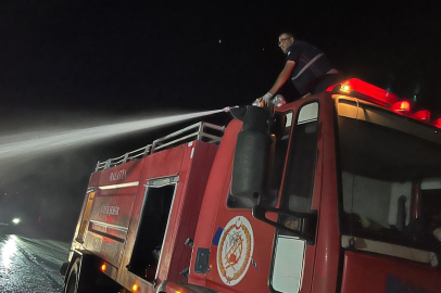 Malatya Arguvan'da yonca yüklü kamyonet alev alev yandı