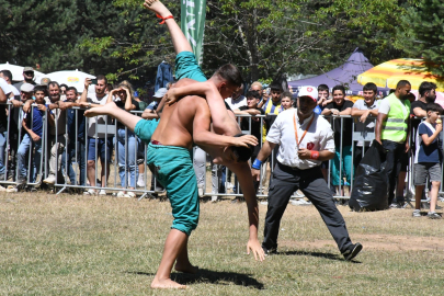 Bursa'da Alıç Yaylası kıran kırana güreşlere sahne oldu