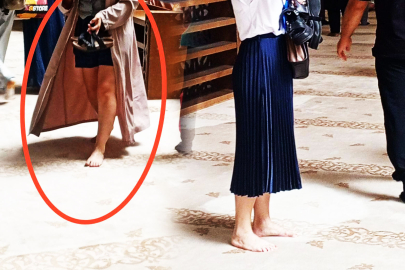 Bursa Ulu Camii’nde edep dışı görüntülere sert tepki! Şortuyla...