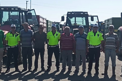Kırşehir'de traktör kazalarını önlemek için römorklara reflektör takıldı