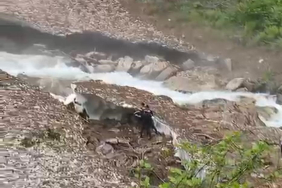 Rize'de Galer Düzü Yaylası'nda kar kütlesi çöktü