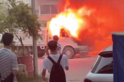 Ordu'da park halindeki kamyonette yangın çıktı
