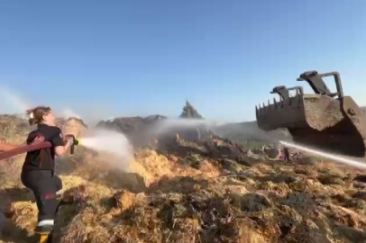 Kahramanmaraş'ta 300 ton saman kül oldu