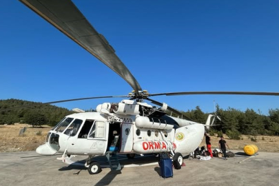 Bursa Orhaneli’de yangın helikopteri göreve başladı