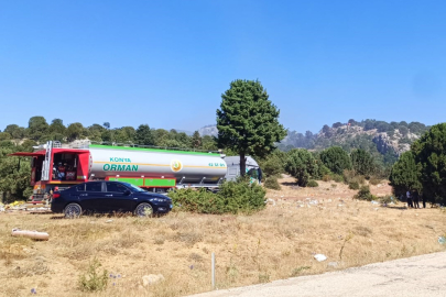 Konya'da çöplükte başlayan yangın ormana sıçradı