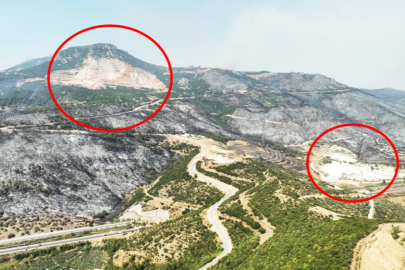 Bursa'da orman yangınının çıktığı bölgedeki maden ocağı böyle görüntülendi!