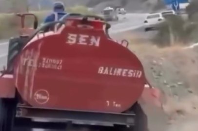 Bursa'daki yangını söndürmek için traktörü ile böyle gitti! O anlar kameraya yansıdı...