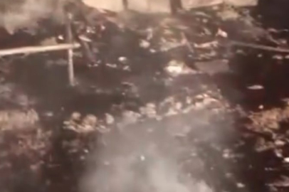 Çankırı'da alevlere teslim olan baraka kullanılamaz hale geldi