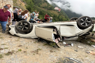 Giresun'da 5 kişinin yaralandığı kazanın yeni görüntülerine ulaşıldı