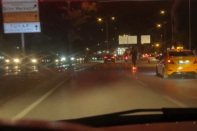 Konya'da scooterla 80-90 kilometre hızla seyrederek araçları solladı