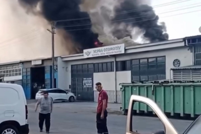 Bursa'da oto tamirhanesinde yangın paniği