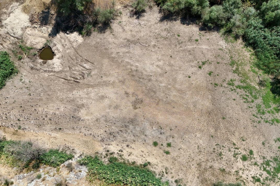 Aşırı sıcaklardan dereden su akmaz oldu