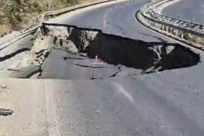 Söke-Kuşadası yolunda çökme: Trafiğe kapatıldı!